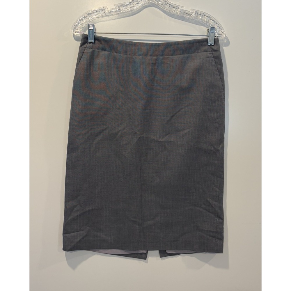 Banana Republic Gray Pinstripe Wool Silk Blend Pencil Skirt Size 4 564593